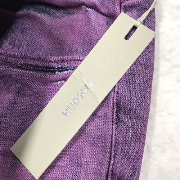 NWT HUDSON Slim Straight Jean Men 32x34 Purple Streak Wash Stretch Denim Blake - Picture 13 of 15